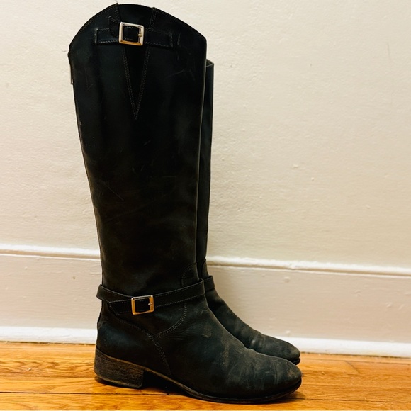 CHARLES DAVID Vintage Riding Boot. Black. Red Zip. The Rowdy. Women’s Size 9. - Picture 10 of 16